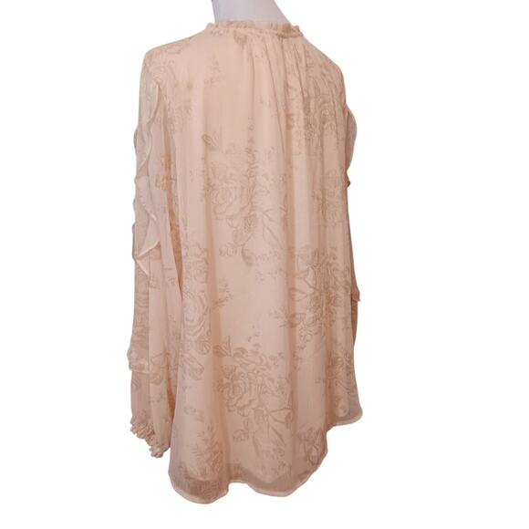 Boho Fairy Romantic Blouse Peasant Top 1X Flowy Ruffles Floral Roses Cottagecore - Picture 3 of 12